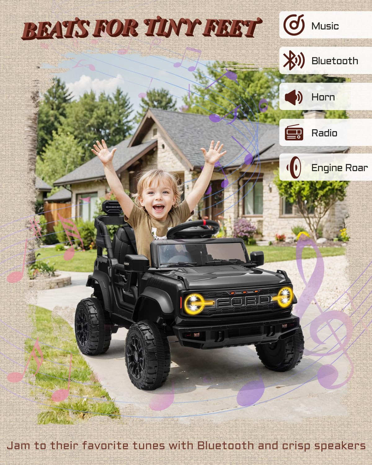 Amazon.com: First Ride On 12V Ride on Toys for Kids, Licensed Ford